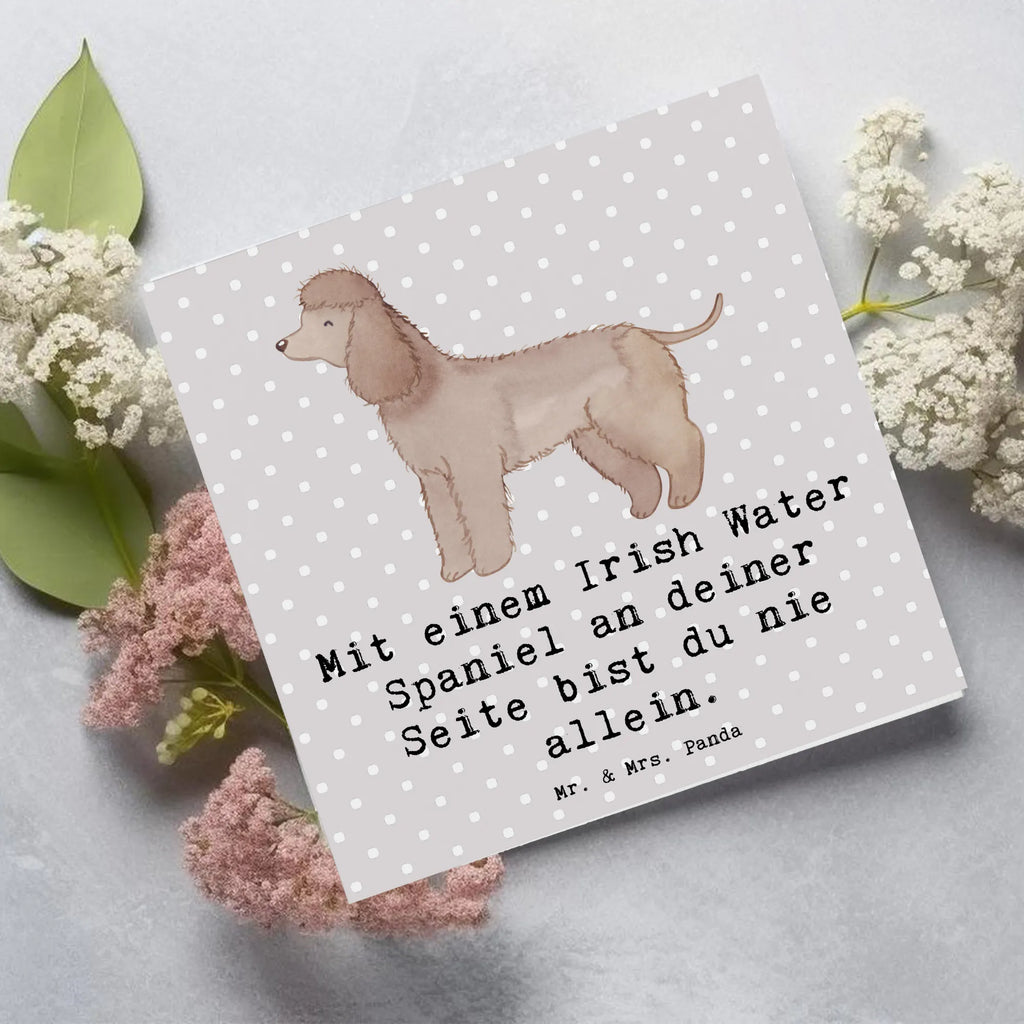 Deluxe Karte Irish Water Spaniel Begleiter Karte, Hochwertige Klappkarte, Einladungskarte, Grußkarte, Hochwertige Grußkarte, Glückwunschkarte, Hochzeitskarte, Geburtstagskarte, Klappkarte, Hund, Hunderasse, Rassehund, Hundebesitzer, Geschenk, Tierfreund, Schenken, Welpe