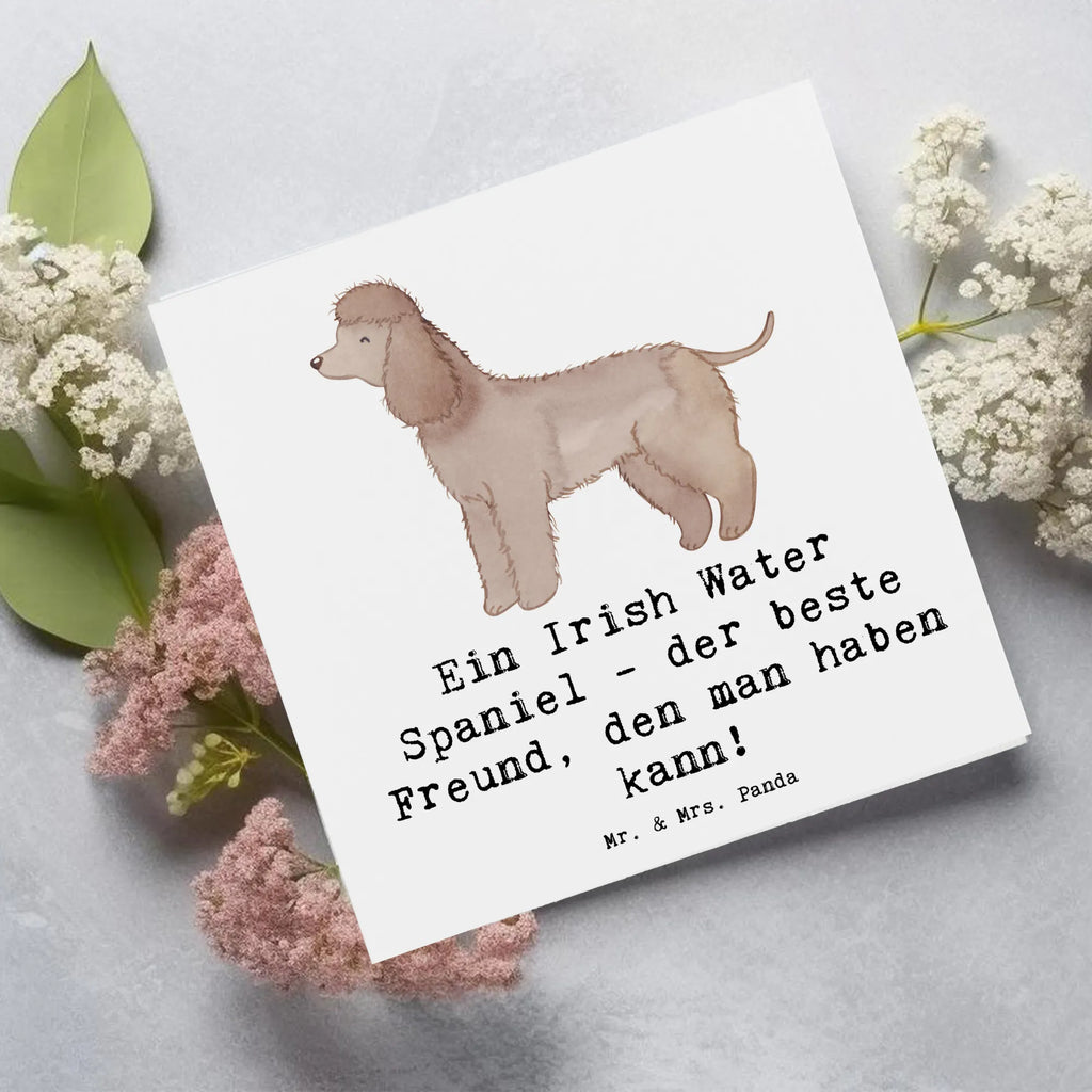 Deluxe Karte Irish Water Spaniel Freund Hochzeitskarte, Hochwertige Klappkarte, Glückwunschkarte, Hochwertige Grußkarte, Karte, Klappkarte, Einladungskarte, Grußkarte, Geburtstagskarte, Hund, Hunderasse, Rassehund, Hundebesitzer, Geschenk, Tierfreund, Schenken, Welpe