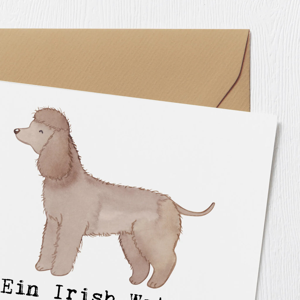 Deluxe Karte Irish Water Spaniel Freund Hochzeitskarte, Hochwertige Klappkarte, Glückwunschkarte, Hochwertige Grußkarte, Karte, Klappkarte, Einladungskarte, Grußkarte, Geburtstagskarte, Hund, Hunderasse, Rassehund, Hundebesitzer, Geschenk, Tierfreund, Schenken, Welpe