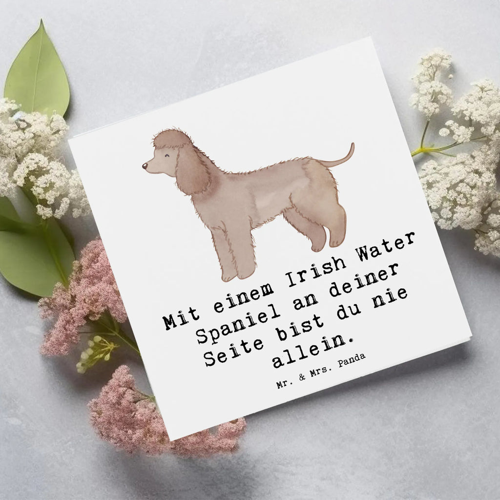 Deluxe Karte Irish Water Spaniel Begleiter Karte, Hochwertige Klappkarte, Einladungskarte, Grußkarte, Hochwertige Grußkarte, Glückwunschkarte, Hochzeitskarte, Geburtstagskarte, Klappkarte, Hund, Hunderasse, Rassehund, Hundebesitzer, Geschenk, Tierfreund, Schenken, Welpe
