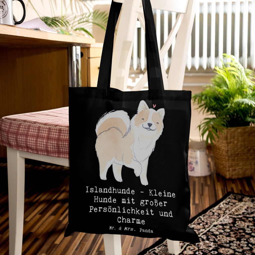 Tragetasche Charme Islandhund Stofftasche, Shopper, Strandtasche, Einkaufstüte, Tragetasche, Laptoptasche, Tasche, Beutel, Einkaufstasche, Beuteltasche, Jutebeutel, Schultertasche, Umhängetasche, Badetasche, Stoffbeutel, Jutetasche, Hund, Hunderasse, Rassehund, Hundebesitzer, Geschenk, Tierfreund, Schenken, Welpe