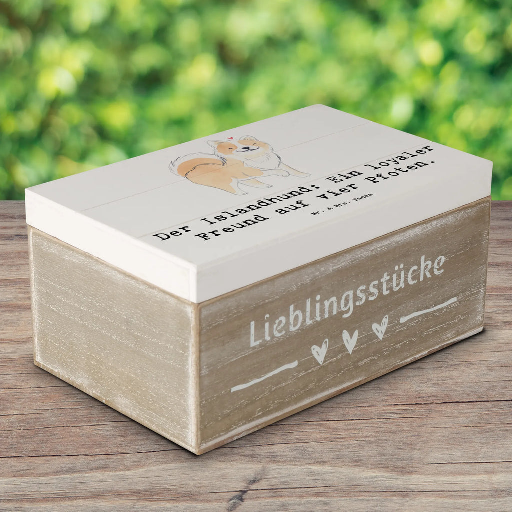 Holzkiste Treuer Islandhund Erinnerungsbox, Kiste, Holzkiste, Dekokiste, Geschenkdose, Schatulle, Schatzkiste, Geschenkbox, Aufbewahrungsbox, Truhe, XXL, Erinnerungskiste, Hund, Hunderasse, Rassehund, Hundebesitzer, Geschenk, Tierfreund, Schenken, Welpe