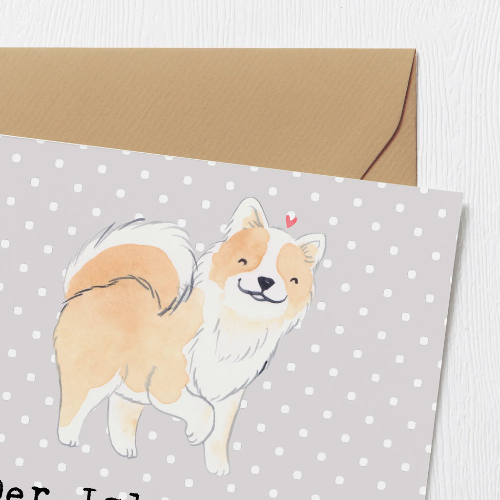 Deluxe Karte Treuer Islandhund Einladungskarte, Geburtstagskarte, Glückwunschkarte, Karte, Grußkarte, Hochzeitskarte, Hochwertige Grußkarte, Hochwertige Klappkarte, Klappkarte, Hund, Hunderasse, Rassehund, Hundebesitzer, Geschenk, Tierfreund, Schenken, Welpe