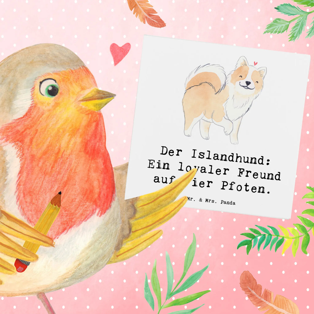 Deluxe Karte Treuer Islandhund Einladungskarte, Geburtstagskarte, Glückwunschkarte, Karte, Grußkarte, Hochzeitskarte, Hochwertige Grußkarte, Hochwertige Klappkarte, Klappkarte, Hund, Hunderasse, Rassehund, Hundebesitzer, Geschenk, Tierfreund, Schenken, Welpe