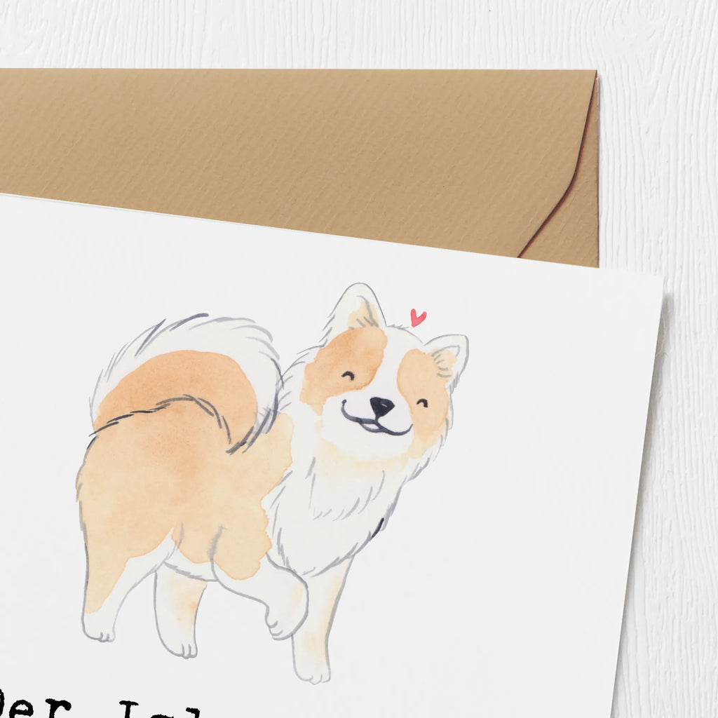 Deluxe Karte Treuer Islandhund Einladungskarte, Geburtstagskarte, Glückwunschkarte, Karte, Grußkarte, Hochzeitskarte, Hochwertige Grußkarte, Hochwertige Klappkarte, Klappkarte, Hund, Hunderasse, Rassehund, Hundebesitzer, Geschenk, Tierfreund, Schenken, Welpe