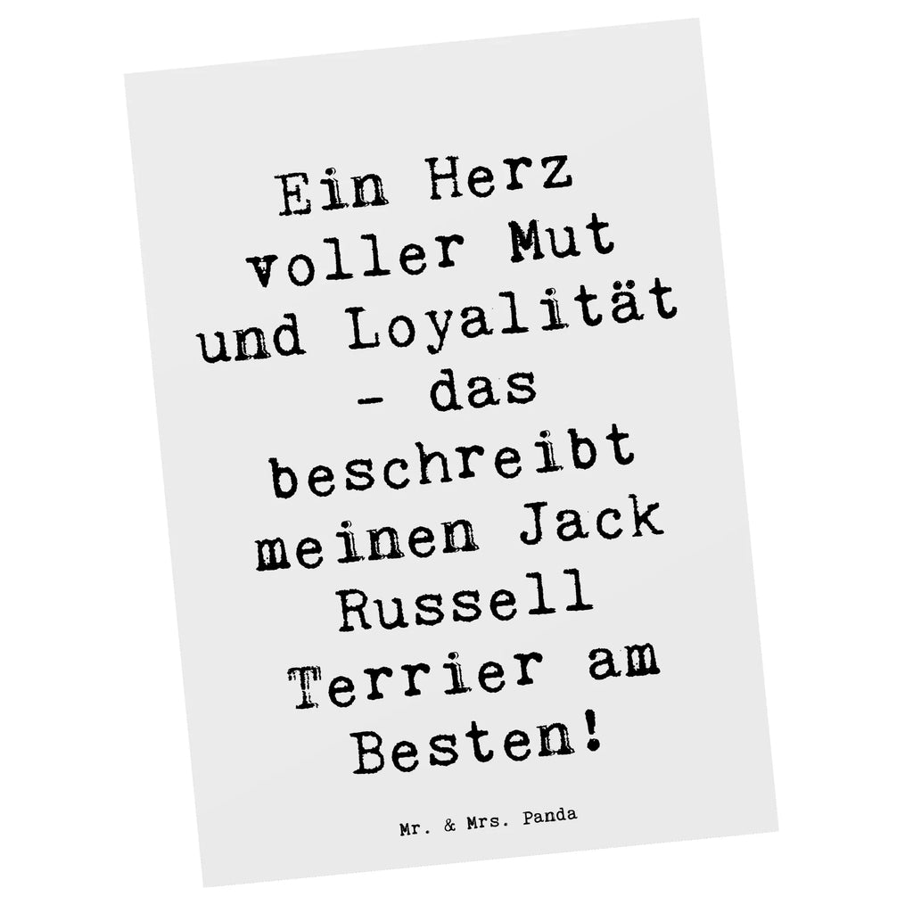 Postcard Saying Ein Herz voller Mut und Loyalität - das beschreibt meinen Jack Russell Terrier am Besten! Dankeskarte, Karte, Postkarte, Grußkarte, Einladungskarte, Einladung, Ansichtskarte, Ansichtskarten, Einladung Geburtstag, Einladungskarten Geburtstag, Geburtstagskarte, Geschenkkarte, Hund, Hunderasse, Rassehund, Hundebesitzer, Geschenk, Tierfreund, Schenken, Welpe