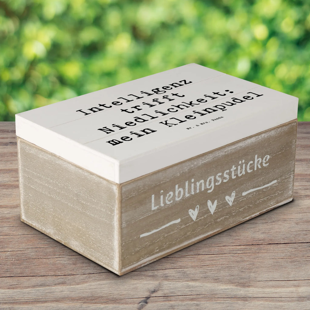 Holzkiste Spruch Niedlicher Kleinpudel Schatulle, Dekokiste, Holzkiste, Aufbewahrungsbox, Erinnerungskiste, Geschenkbox, Schatzkiste, Erinnerungsbox, Kiste, XXL, Geschenkdose, Truhe, Hund, Hunderasse, Rassehund, Hundebesitzer, Geschenk, Tierfreund, Schenken, Welpe