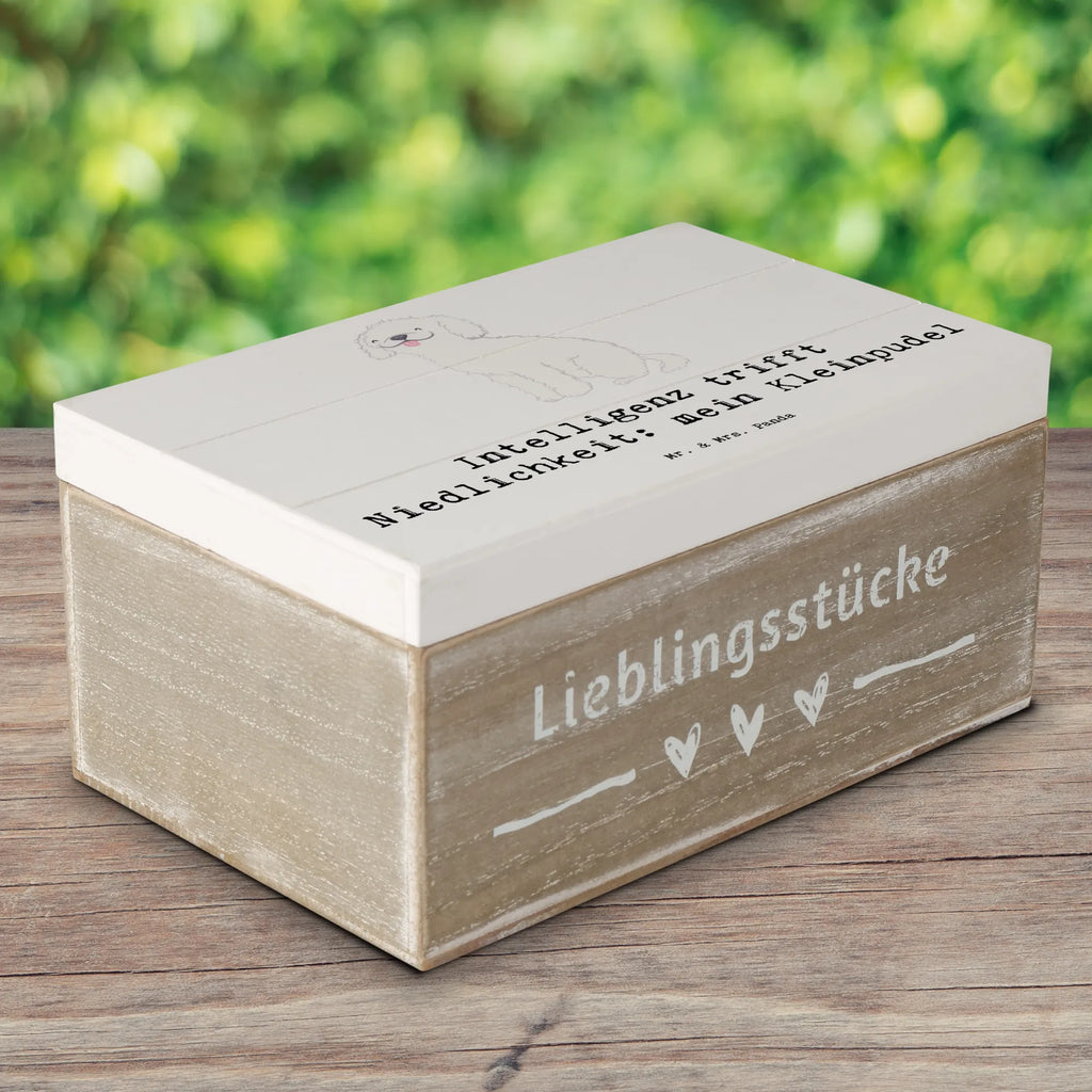 Holzkiste Niedlicher Kleinpudel Aufbewahrungsbox, Holzkiste, XXL, Geschenkbox, Schatzkiste, Geschenkdose, Erinnerungskiste, Erinnerungsbox, Truhe, Schatulle, Kiste, Dekokiste, Hund, Hunderasse, Rassehund, Hundebesitzer, Geschenk, Tierfreund, Schenken, Welpe