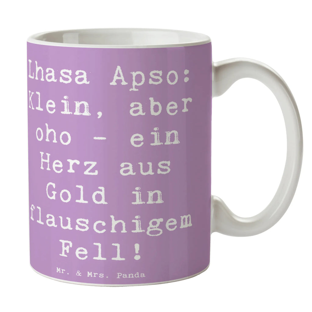 Mug Saying Lhasa Apso: Klein, aber oho - ein Herz aus Gold in flauschigem Fell! Kaffeetasse, Teetasse, Tasse mit Zitaten, Tasse, Geschenktasse, Porzellantasse, Tasse mit Motiven, Bürotasse, Keramiktasse, Hund, Hunderasse, Rassehund, Hundebesitzer, Geschenk, Tierfreund, Schenken, Welpe
