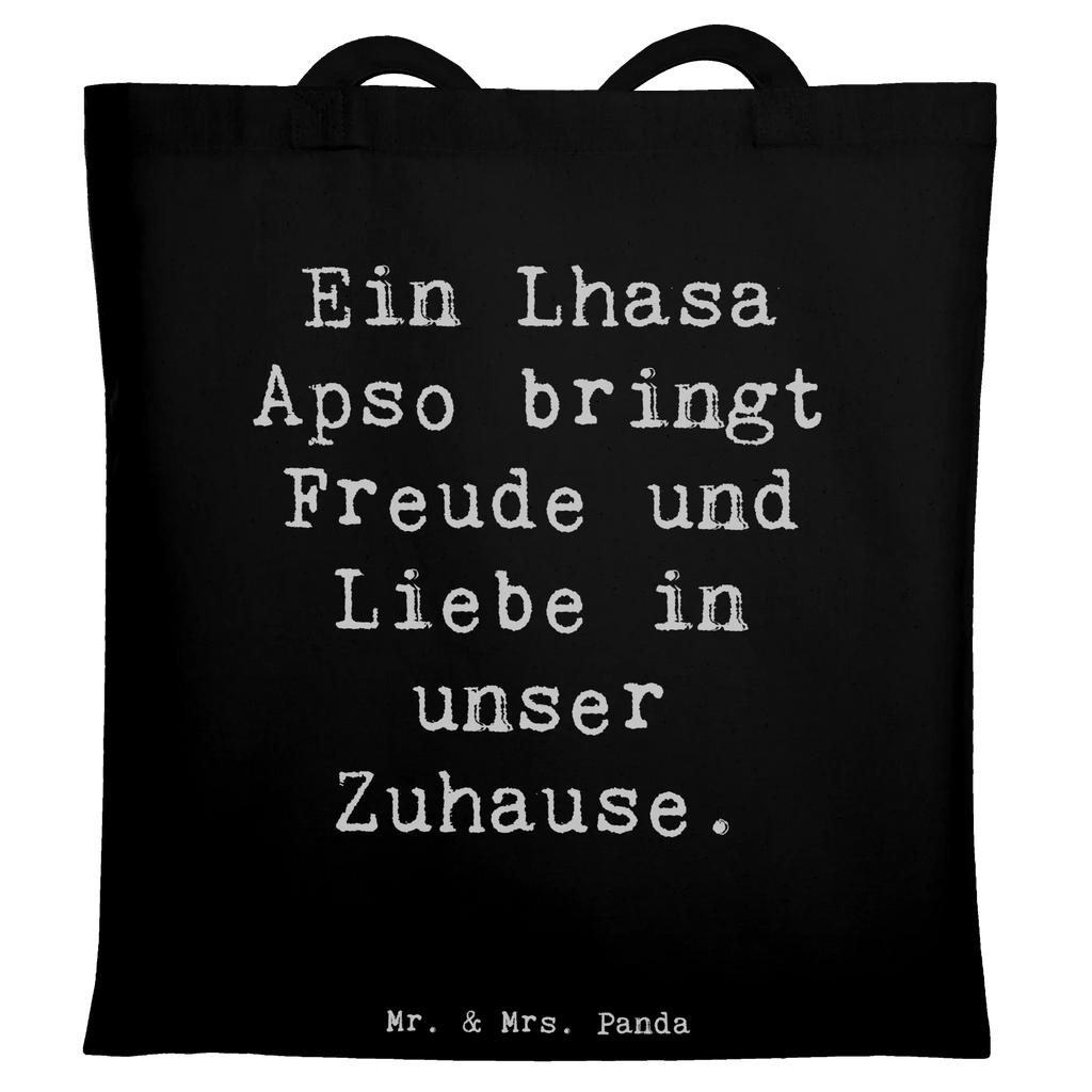 Tote bag Saying Ein Lhasa Apso bringt Freude und Liebe in unser Zuhause. Stofftasche, Umhängetasche, Tragetasche, Laptoptasche, Beuteltasche, Schultertasche, Beutel, Jutetasche, Shopper, Stoffbeutel, Einkaufstüte, Badetasche, Einkaufstasche, Strandtasche, Jutebeutel, Tasche, Hund, Hunderasse, Rassehund, Hundebesitzer, Geschenk, Tierfreund, Schenken, Welpe