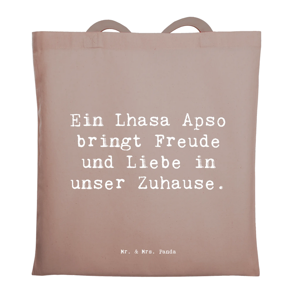 Tote bag Saying Ein Lhasa Apso bringt Freude und Liebe in unser Zuhause. Stofftasche, Umhängetasche, Tragetasche, Laptoptasche, Beuteltasche, Schultertasche, Beutel, Jutetasche, Shopper, Stoffbeutel, Einkaufstüte, Badetasche, Einkaufstasche, Strandtasche, Jutebeutel, Tasche, Hund, Hunderasse, Rassehund, Hundebesitzer, Geschenk, Tierfreund, Schenken, Welpe