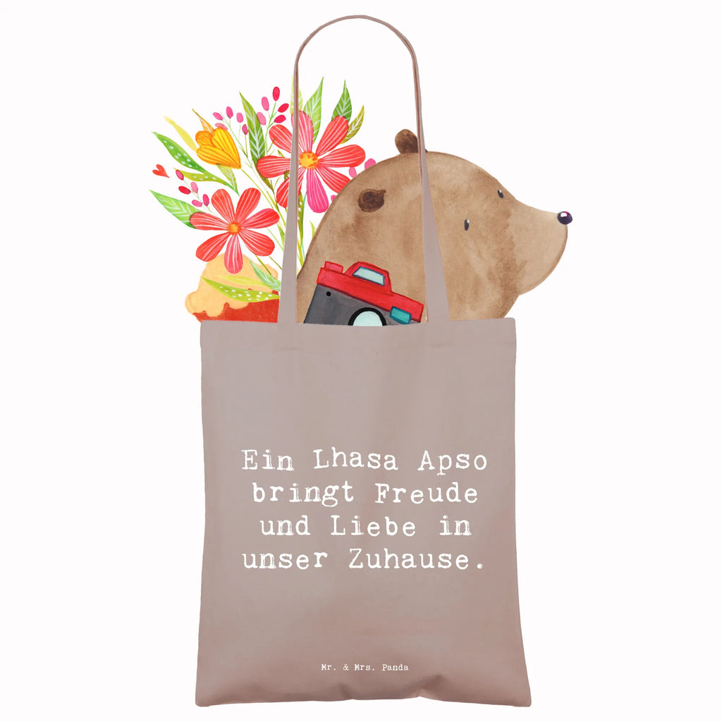 Tote bag Saying Ein Lhasa Apso bringt Freude und Liebe in unser Zuhause. Stofftasche, Umhängetasche, Tragetasche, Laptoptasche, Beuteltasche, Schultertasche, Beutel, Jutetasche, Shopper, Stoffbeutel, Einkaufstüte, Badetasche, Einkaufstasche, Strandtasche, Jutebeutel, Tasche, Hund, Hunderasse, Rassehund, Hundebesitzer, Geschenk, Tierfreund, Schenken, Welpe