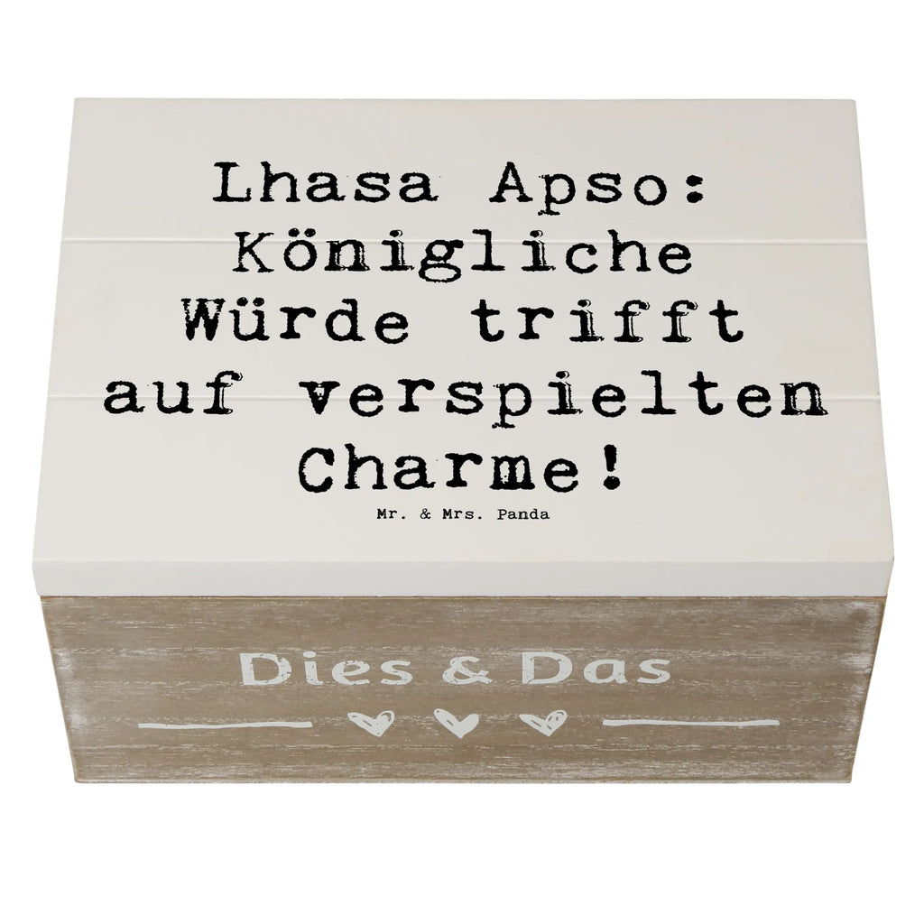 Holzkiste Spruch Lhasa Apso Charme Holzkiste, Geschenkdose, Geschenkbox, XXL, Dekokiste, Erinnerungskiste, Erinnerungsbox, Schatulle, Aufbewahrungsbox, Truhe, Schatzkiste, Kiste, Hund, Hunderasse, Rassehund, Hundebesitzer, Geschenk, Tierfreund, Schenken, Welpe