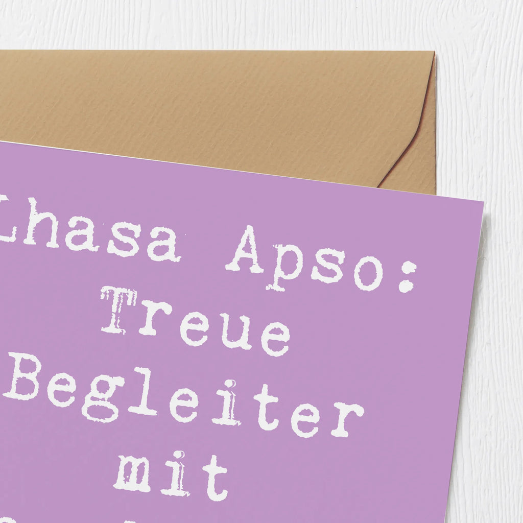 Deluxe Karte Spruch Lhasa Apso Treue Begleiter Hochzeitskarte, Hochwertige Grußkarte, Karte, Hochwertige Klappkarte, Grußkarte, Einladungskarte, Glückwunschkarte, Geburtstagskarte, Klappkarte, Hund, Hunderasse, Rassehund, Hundebesitzer, Geschenk, Tierfreund, Schenken, Welpe