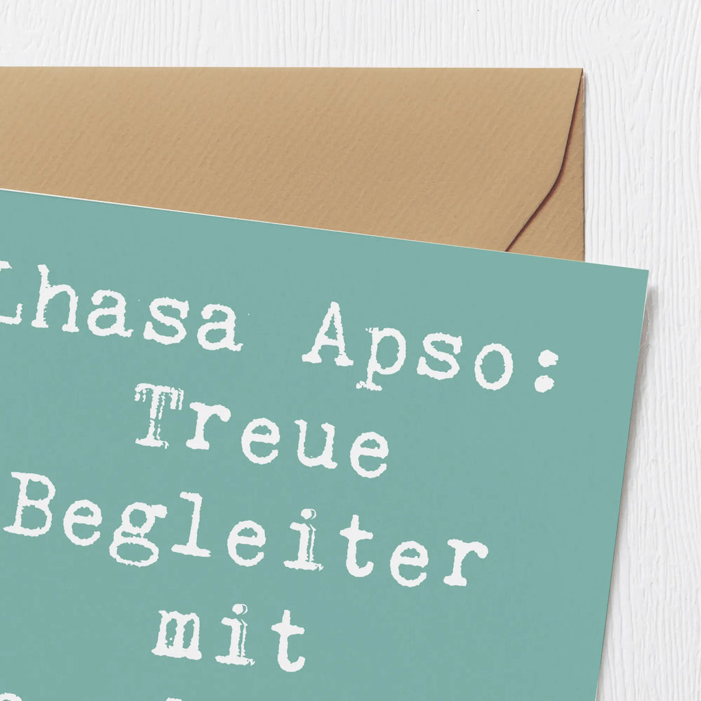 Deluxe Karte Spruch Lhasa Apso Treue Begleiter Hochzeitskarte, Hochwertige Grußkarte, Karte, Hochwertige Klappkarte, Grußkarte, Einladungskarte, Glückwunschkarte, Geburtstagskarte, Klappkarte, Hund, Hunderasse, Rassehund, Hundebesitzer, Geschenk, Tierfreund, Schenken, Welpe