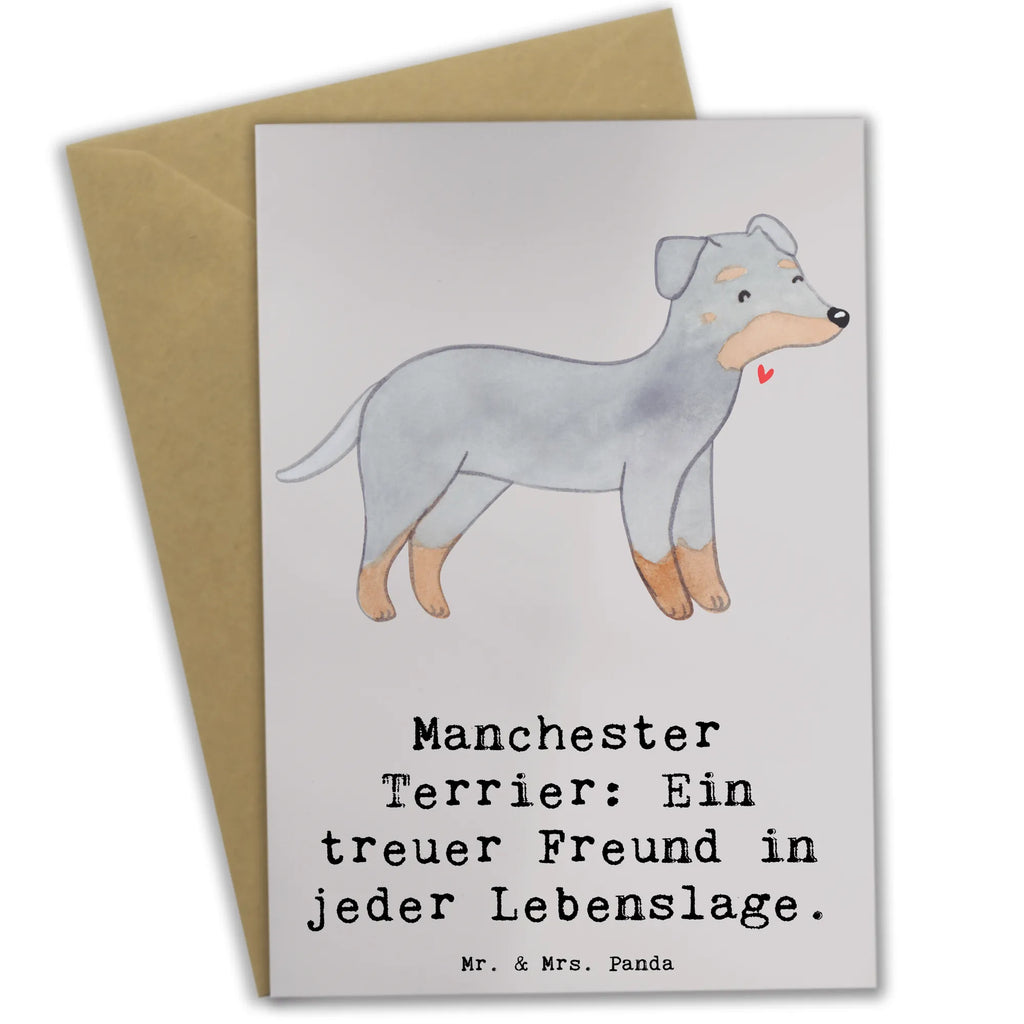 Greetings card Manchester Terrier: Ein treuer Freund in jeder Lebenslage. Klappkarte, Hochzeitskarte, Glückwunschkarte, Einladungskarte, Ansichtskarten, Karte, Geburtstagskarte, Grußkarte, Hund, Hunderasse, Rassehund, Hundebesitzer, Geschenk, Tierfreund, Schenken, Welpe