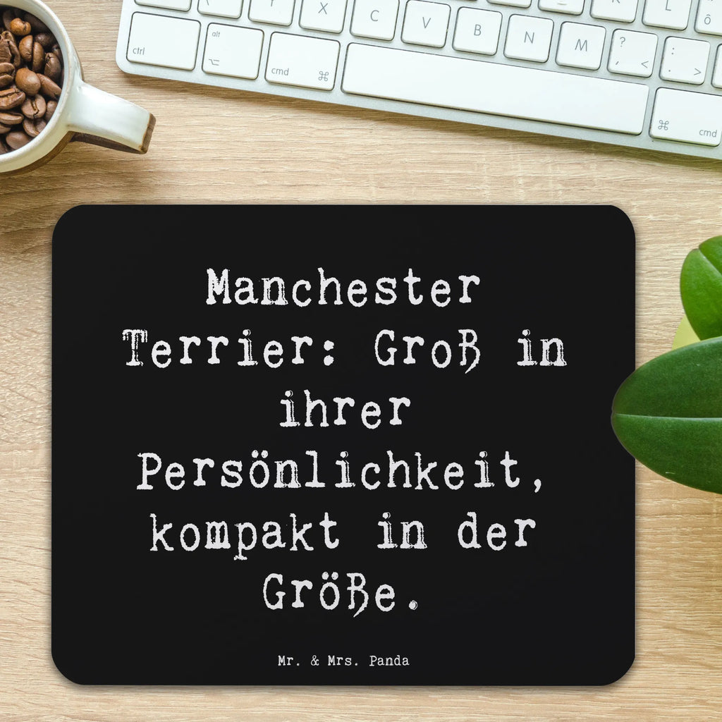 Mouse mat Saying Manchester Terrier: Groß in ihrer Persönlichkeit, kompakt in der Größe. Arbeitszimmer, PC Zubehör, Mauspad Büro, Designer Mauspad, Mausunterlage, Mousepad, Computer zubehör, Büroausstattung, Einzigartiges Mauspad, Mauspad, Hund, Hunderasse, Rassehund, Hundebesitzer, Geschenk, Tierfreund, Schenken, Welpe