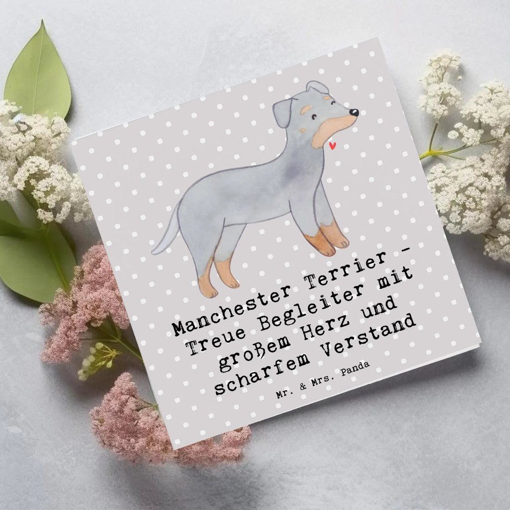Deluxe Karte Manchester Terrier Begleiter Hochwertige Grußkarte, Einladungskarte, Karte, Glückwunschkarte, Hochwertige Klappkarte, Hochzeitskarte, Klappkarte, Grußkarte, Geburtstagskarte, Hund, Hunderasse, Rassehund, Hundebesitzer, Geschenk, Tierfreund, Schenken, Welpe