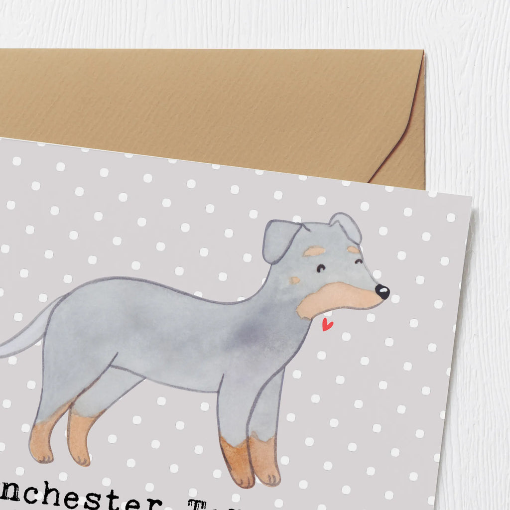Deluxe Karte Manchester Terrier Begleiter Hochwertige Grußkarte, Einladungskarte, Karte, Glückwunschkarte, Hochwertige Klappkarte, Hochzeitskarte, Klappkarte, Grußkarte, Geburtstagskarte, Hund, Hunderasse, Rassehund, Hundebesitzer, Geschenk, Tierfreund, Schenken, Welpe