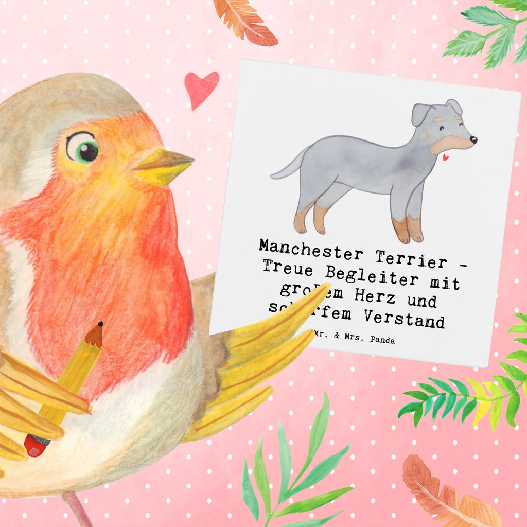 Deluxe Karte Manchester Terrier Begleiter Hochwertige Grußkarte, Einladungskarte, Karte, Glückwunschkarte, Hochwertige Klappkarte, Hochzeitskarte, Klappkarte, Grußkarte, Geburtstagskarte, Hund, Hunderasse, Rassehund, Hundebesitzer, Geschenk, Tierfreund, Schenken, Welpe