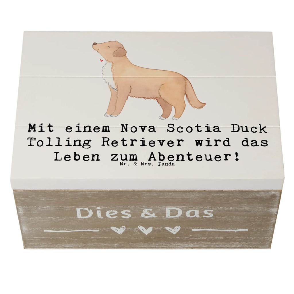 Holzkiste Nova Scotia Duck Abenteuer Geschenkbox, Dekokiste, Schatulle, Aufbewahrungsbox, Erinnerungsbox, XXL, Holzkiste, Truhe, Geschenkdose, Erinnerungskiste, Schatzkiste, Kiste, Hund, Hunderasse, Rassehund, Hundebesitzer, Geschenk, Tierfreund, Schenken, Welpe