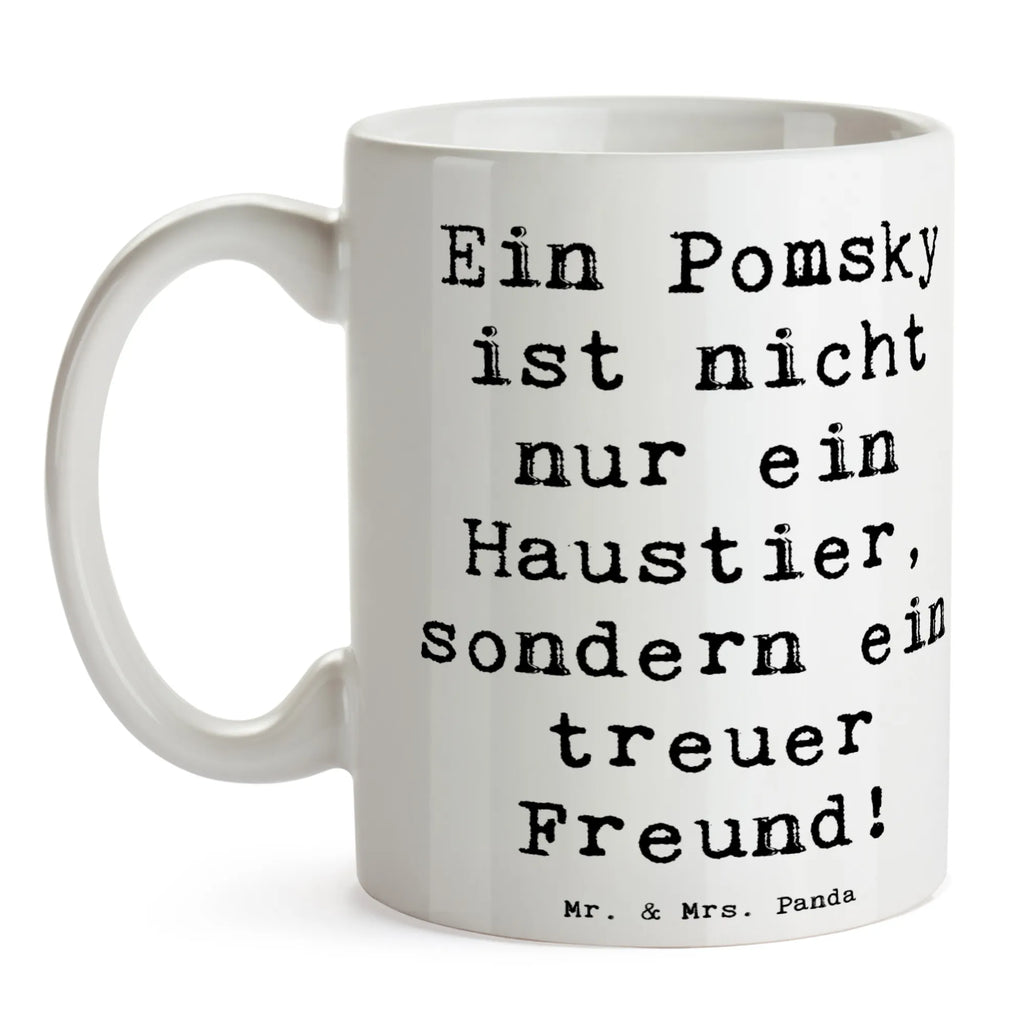 Tasse Spruch Pomsky Freund Porzellantasse, Tasse mit Motiven, Geschenktasse, Tasse, Tasse mit Zitaten, Kaffeetasse, Keramiktasse, Bürotasse, Teetasse, Hund, Hunderasse, Rassehund, Hundebesitzer, Geschenk, Tierfreund, Schenken, Welpe