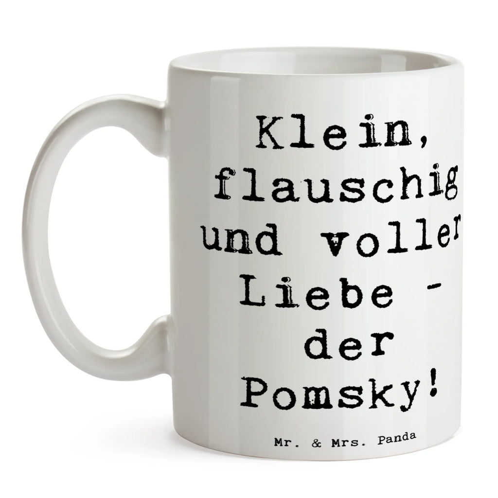 Mug Saying Klein, flauschig und voller Liebe - der Pomsky! Tasse, Bürotasse, Tasse mit Motiven, Porzellantasse, Keramiktasse, Teetasse, Kaffeetasse, Tasse mit Zitaten, Geschenktasse, Hund, Hunderasse, Rassehund, Hundebesitzer, Geschenk, Tierfreund, Schenken, Welpe