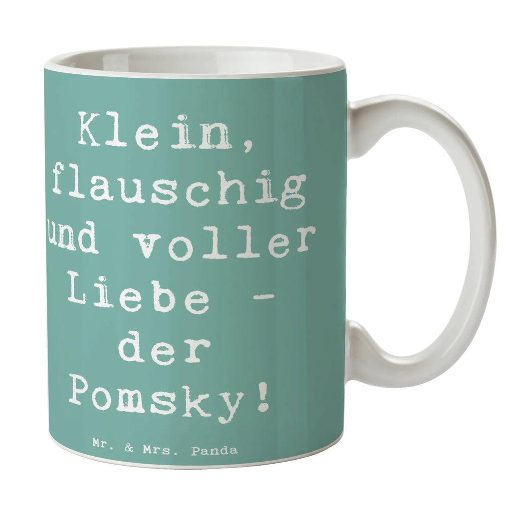 Mug Saying Klein, flauschig und voller Liebe - der Pomsky! Tasse, Bürotasse, Tasse mit Motiven, Porzellantasse, Keramiktasse, Teetasse, Kaffeetasse, Tasse mit Zitaten, Geschenktasse, Hund, Hunderasse, Rassehund, Hundebesitzer, Geschenk, Tierfreund, Schenken, Welpe