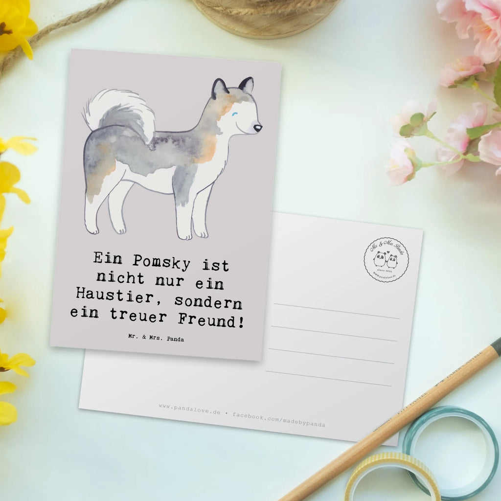 Postkarte Pomsky Freund Grußkarte, Postkarte, Einladung, Ansichtskarten, Einladungskarten Geburtstag, Dankeskarte, Einladung Geburtstag, Einladungskarte, Karte, Geschenkkarte, Geburtstagskarte, Ansichtskarte, Hund, Hunderasse, Rassehund, Hundebesitzer, Geschenk, Tierfreund, Schenken, Welpe