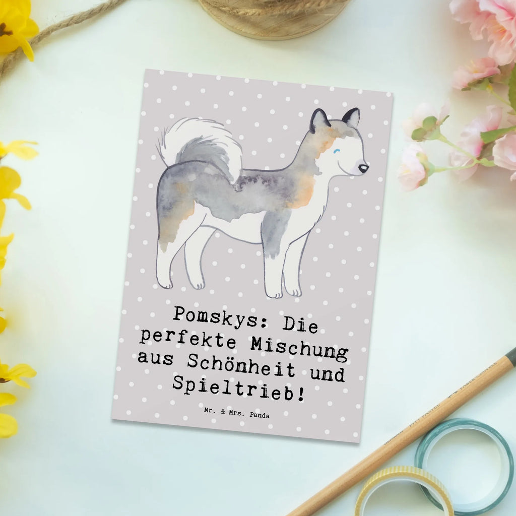 Postkarte Pomsky Perfektion Dankeskarte, Ansichtskarten, Ansichtskarte, Karte, Einladungskarten Geburtstag, Geschenkkarte, Einladung Geburtstag, Geburtstagskarte, Einladung, Grußkarte, Einladungskarte, Postkarte, Hund, Hunderasse, Rassehund, Hundebesitzer, Geschenk, Tierfreund, Schenken, Welpe