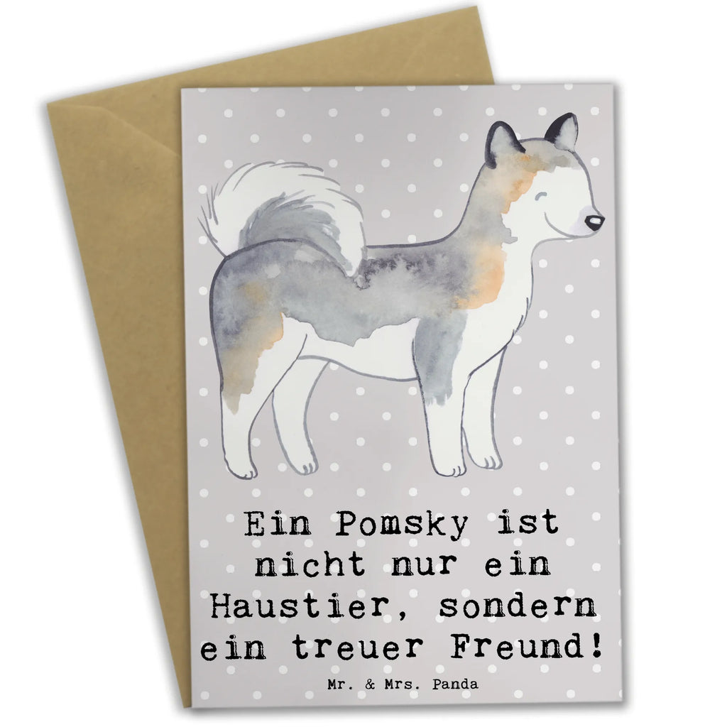 Grußkarte Pomsky Freund Ansichtskarten, Karte, Glückwunschkarte, Geburtstagskarte, Grußkarte, Hochzeitskarte, Klappkarte, Einladungskarte, Hund, Hunderasse, Rassehund, Hundebesitzer, Geschenk, Tierfreund, Schenken, Welpe