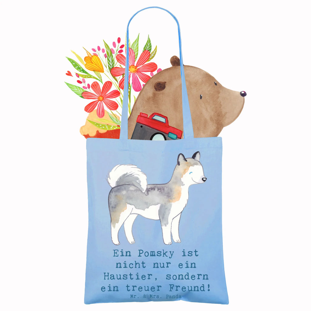 Tragetasche Pomsky Freund Badetasche, Einkaufstüte, Laptoptasche, Stoffbeutel, Jutebeutel, Strandtasche, Tasche, Tragetasche, Beuteltasche, Jutetasche, Schultertasche, Einkaufstasche, Stofftasche, Umhängetasche, Beutel, Shopper, Hund, Hunderasse, Rassehund, Hundebesitzer, Geschenk, Tierfreund, Schenken, Welpe