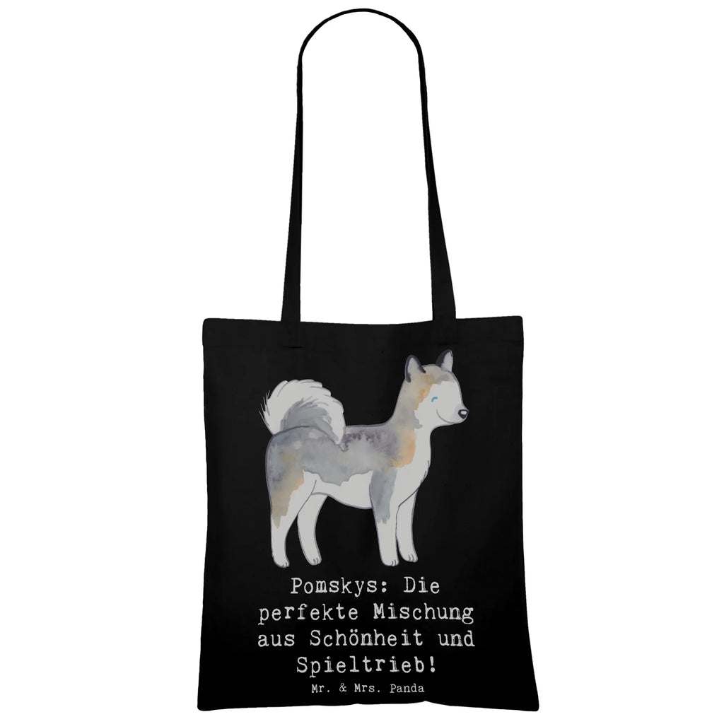 Tragetasche Pomsky Perfektion Schultertasche, Laptoptasche, Tragetasche, Stoffbeutel, Einkaufstasche, Stofftasche, Beuteltasche, Jutetasche, Tasche, Beutel, Strandtasche, Umhängetasche, Badetasche, Jutebeutel, Shopper, Einkaufstüte, Hund, Hunderasse, Rassehund, Hundebesitzer, Geschenk, Tierfreund, Schenken, Welpe