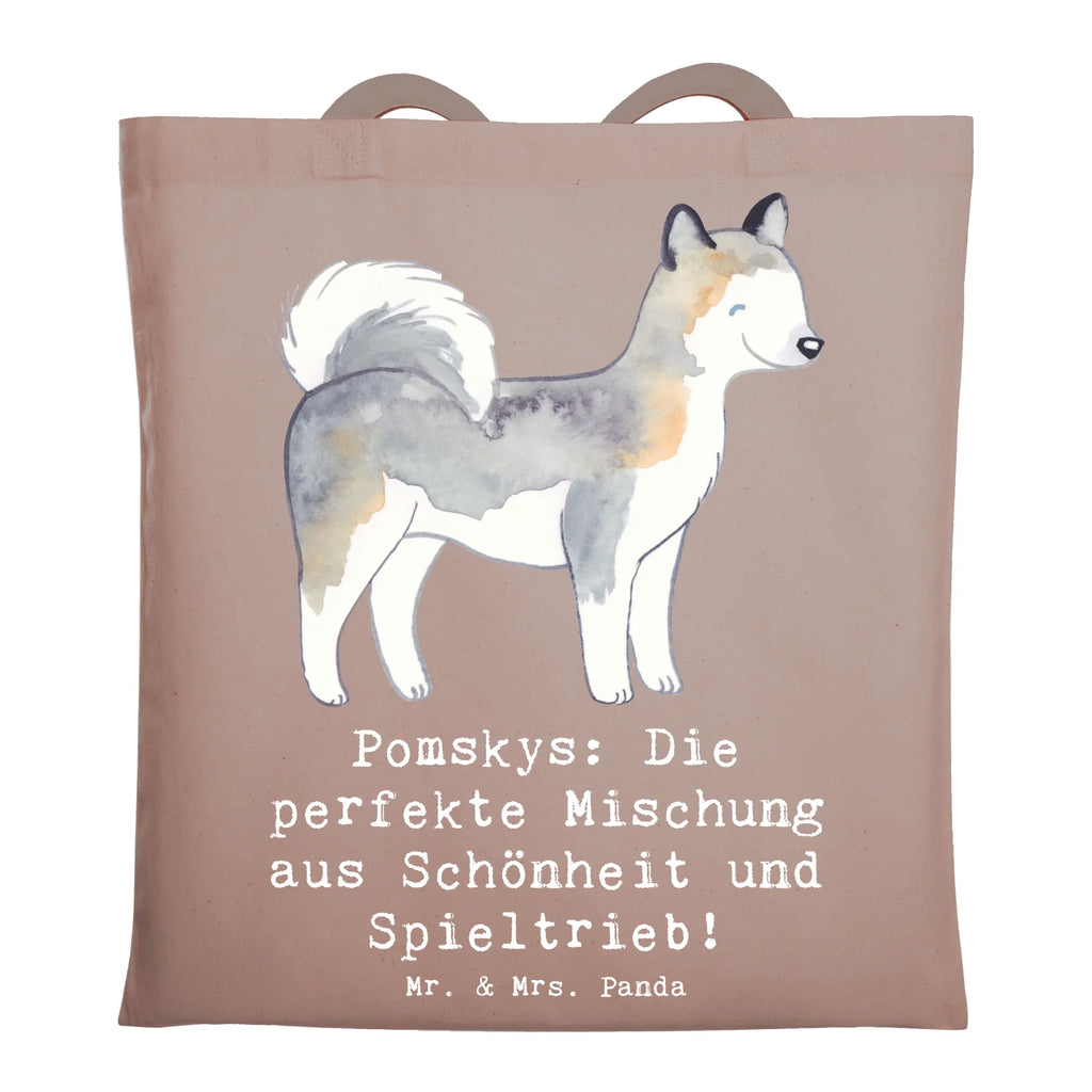 Tragetasche Pomsky Perfektion Schultertasche, Laptoptasche, Tragetasche, Stoffbeutel, Einkaufstasche, Stofftasche, Beuteltasche, Jutetasche, Tasche, Beutel, Strandtasche, Umhängetasche, Badetasche, Jutebeutel, Shopper, Einkaufstüte, Hund, Hunderasse, Rassehund, Hundebesitzer, Geschenk, Tierfreund, Schenken, Welpe