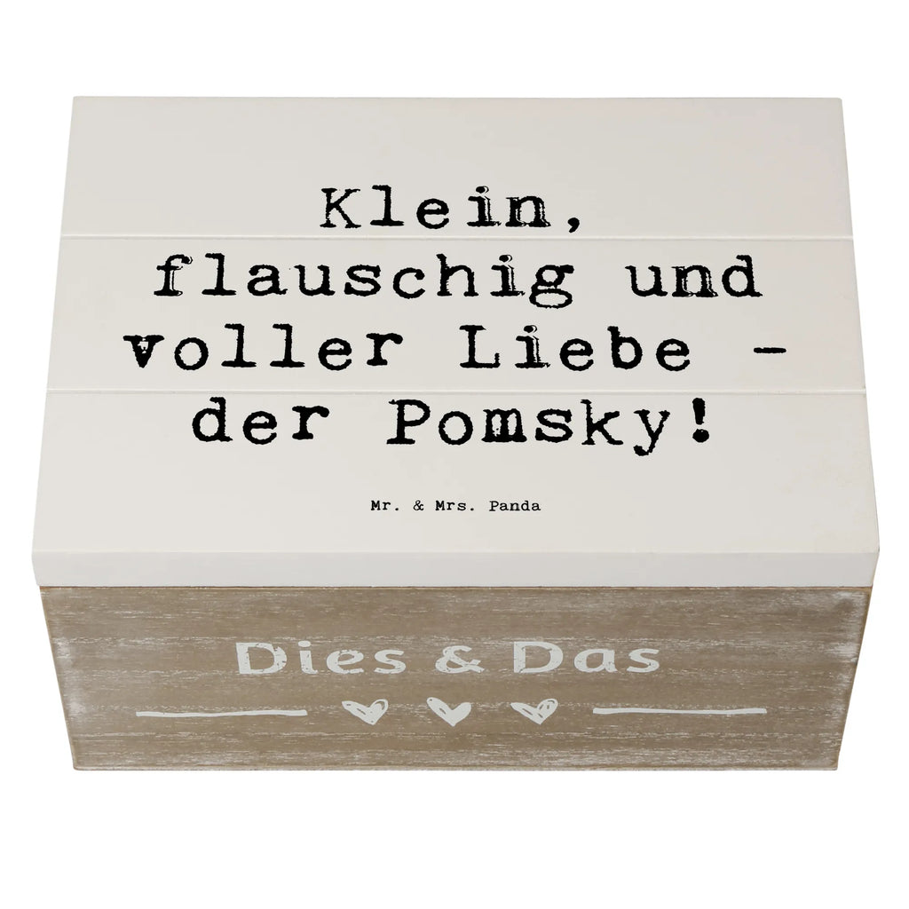 Holzkiste Spruch Flauschiger Pomsky Aufbewahrungsbox, Kiste, Dekokiste, Erinnerungsbox, Holzkiste, XXL, Geschenkdose, Truhe, Schatulle, Geschenkbox, Erinnerungskiste, Schatzkiste, Hund, Hunderasse, Rassehund, Hundebesitzer, Geschenk, Tierfreund, Schenken, Welpe