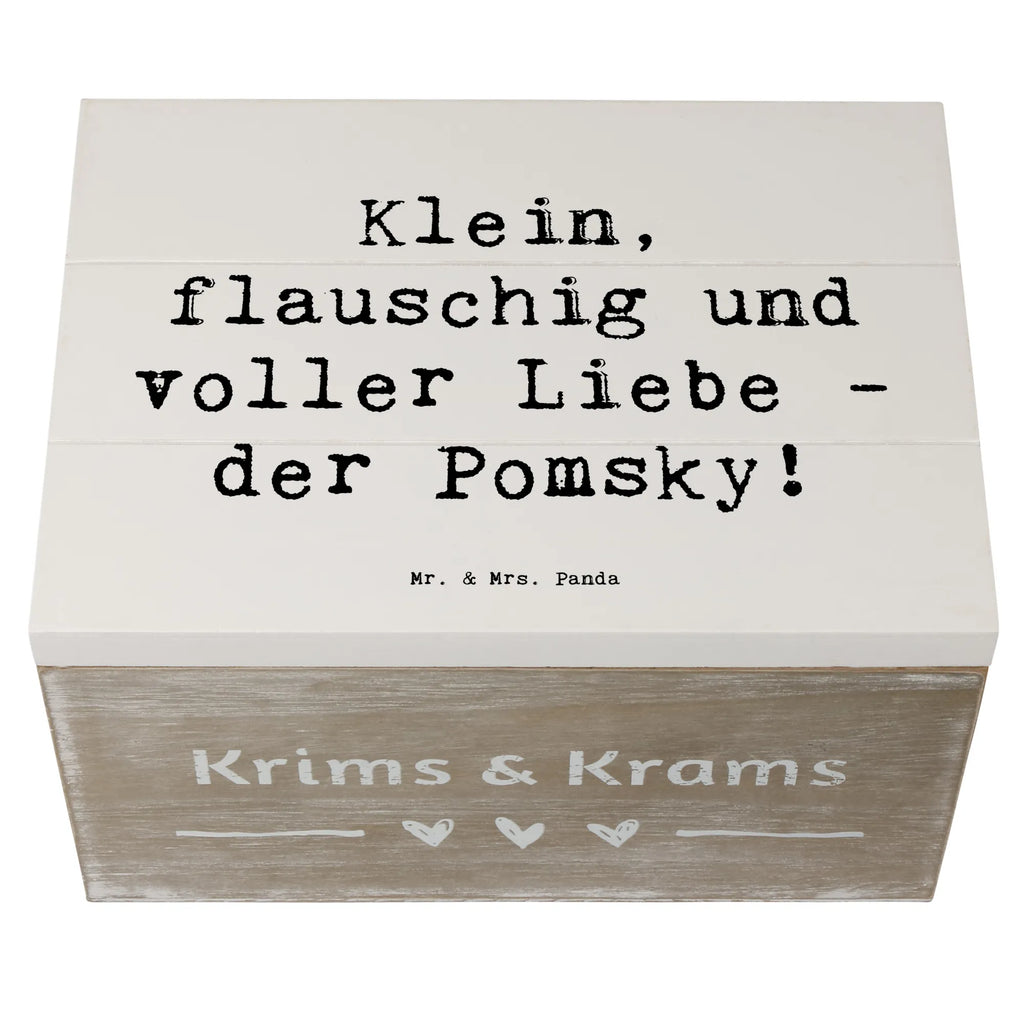 Holzkiste Spruch Flauschiger Pomsky Aufbewahrungsbox, Kiste, Dekokiste, Erinnerungsbox, Holzkiste, XXL, Geschenkdose, Truhe, Schatulle, Geschenkbox, Erinnerungskiste, Schatzkiste, Hund, Hunderasse, Rassehund, Hundebesitzer, Geschenk, Tierfreund, Schenken, Welpe