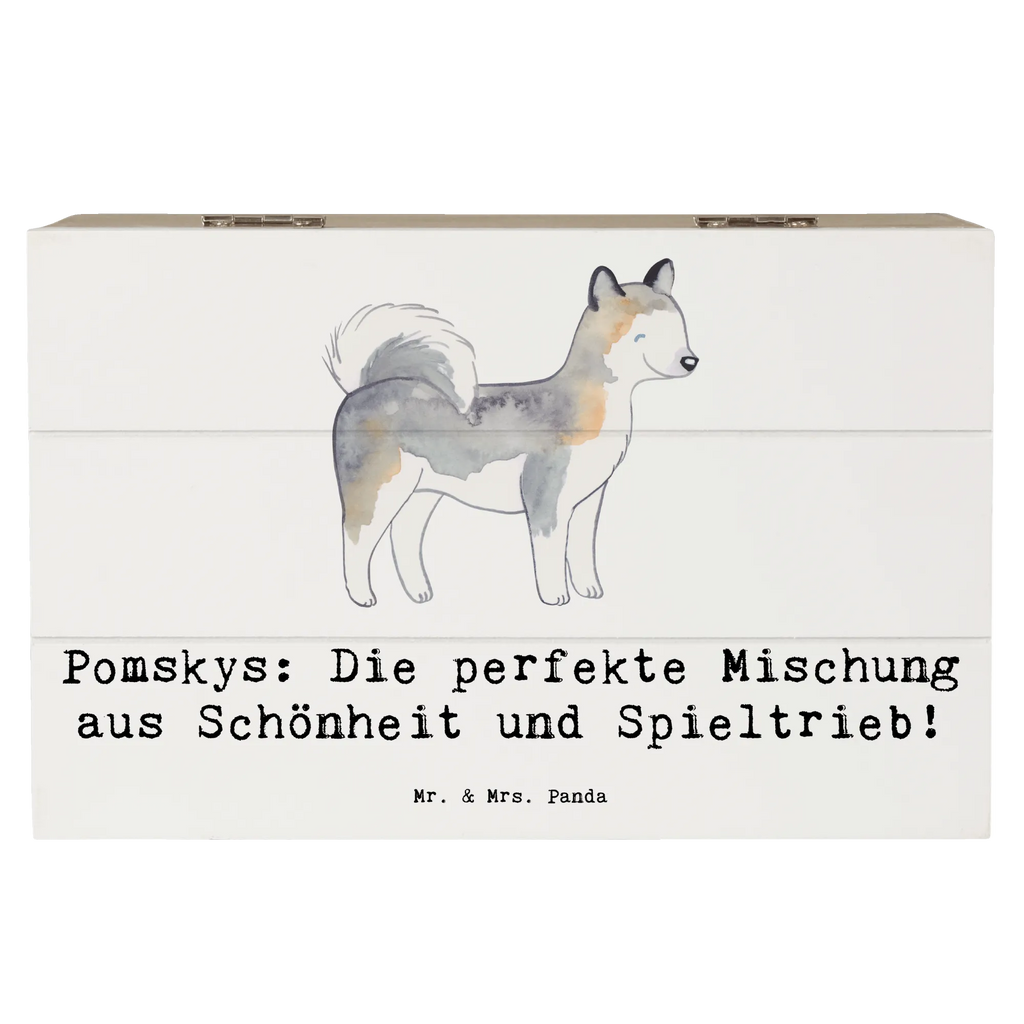 Holzkiste Pomsky Perfektion Geschenkbox, Schatulle, Erinnerungskiste, Aufbewahrungsbox, XXL, Dekokiste, Truhe, Kiste, Erinnerungsbox, Schatzkiste, Geschenkdose, Holzkiste, Hund, Hunderasse, Rassehund, Hundebesitzer, Geschenk, Tierfreund, Schenken, Welpe