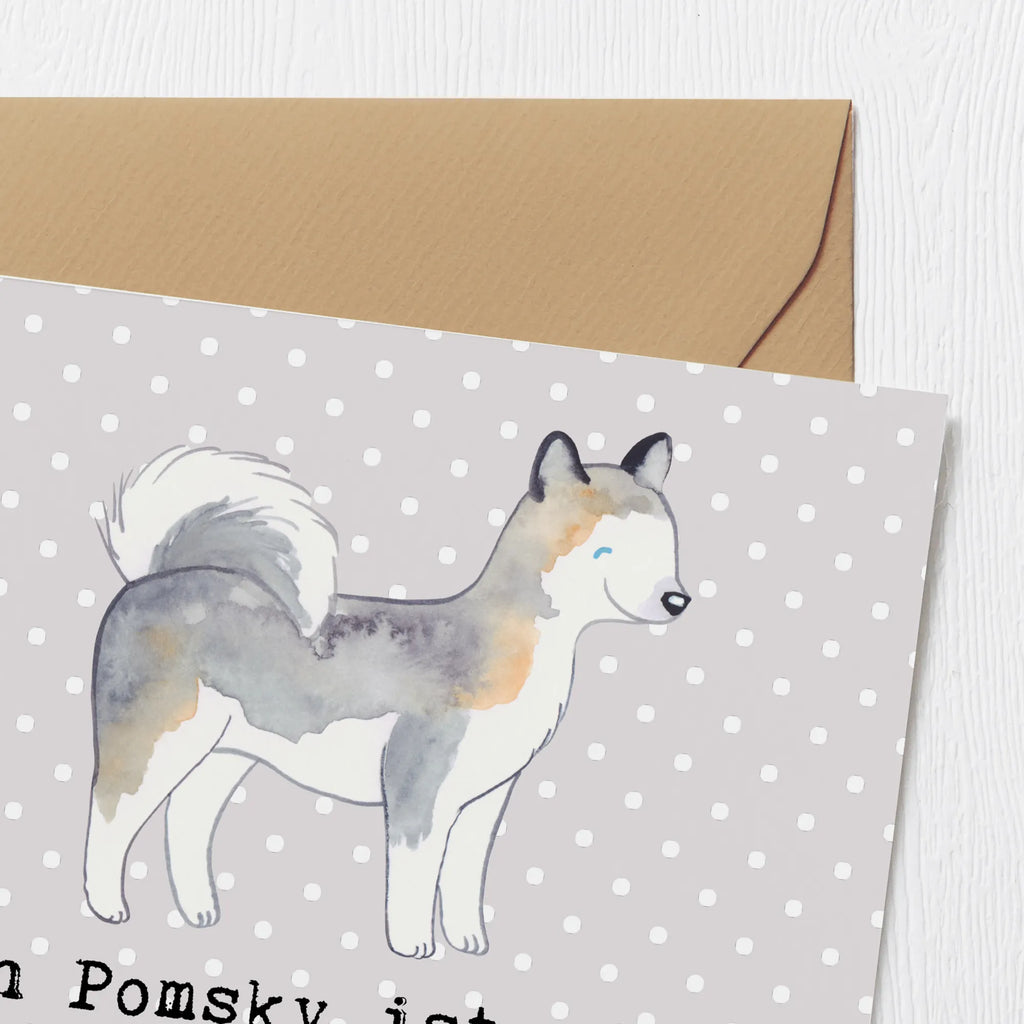 Deluxe Karte Pomsky Freund Karte, Hochwertige Klappkarte, Geburtstagskarte, Grußkarte, Einladungskarte, Klappkarte, Hochwertige Grußkarte, Glückwunschkarte, Hochzeitskarte, Hund, Hunderasse, Rassehund, Hundebesitzer, Geschenk, Tierfreund, Schenken, Welpe