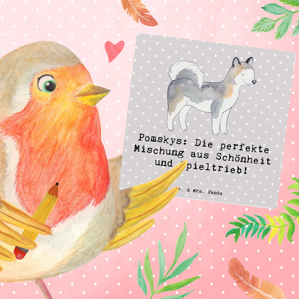 Deluxe Karte Pomsky Perfektion Grußkarte, Geburtstagskarte, Hochwertige Klappkarte, Hochzeitskarte, Hochwertige Grußkarte, Einladungskarte, Glückwunschkarte, Klappkarte, Karte, Hund, Hunderasse, Rassehund, Hundebesitzer, Geschenk, Tierfreund, Schenken, Welpe