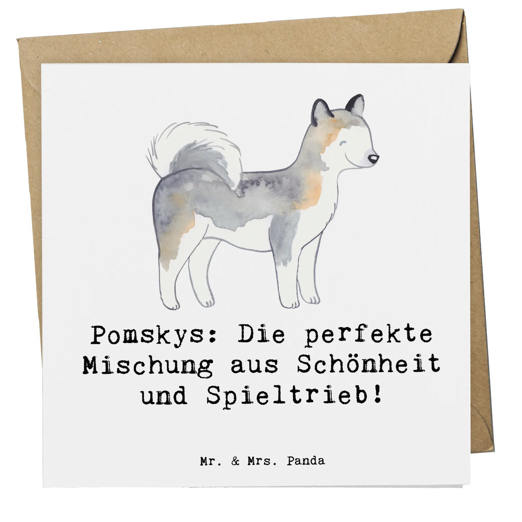 Deluxe Karte Pomsky Perfektion Grußkarte, Geburtstagskarte, Hochwertige Klappkarte, Hochzeitskarte, Hochwertige Grußkarte, Einladungskarte, Glückwunschkarte, Klappkarte, Karte, Hund, Hunderasse, Rassehund, Hundebesitzer, Geschenk, Tierfreund, Schenken, Welpe