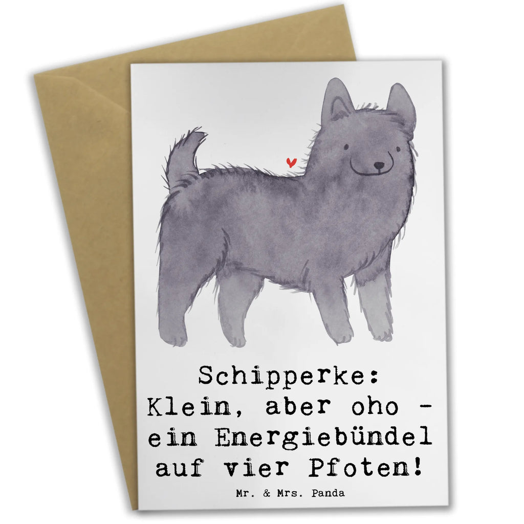 Greetings card Schipperke: Klein, aber oho - ein Energiebündel auf vier Pfoten! Karte, Klappkarte, Geburtstagskarte, Einladungskarte, Hochzeitskarte, Ansichtskarten, Grußkarte, Glückwunschkarte, Hund, Hunderasse, Rassehund, Hundebesitzer, Geschenk, Tierfreund, Schenken, Welpe