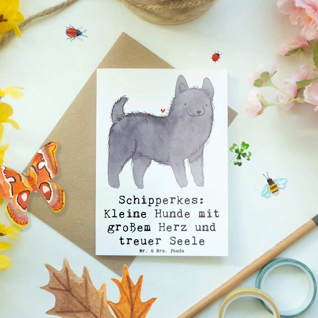 Greetings card Schipperkes: Kleine Hunde mit großem Herz und treuer Seele Karte, Glückwunschkarte, Geburtstagskarte, Hochzeitskarte, Grußkarte, Klappkarte, Einladungskarte, Ansichtskarten, Hund, Hunderasse, Rassehund, Hundebesitzer, Geschenk, Tierfreund, Schenken, Welpe