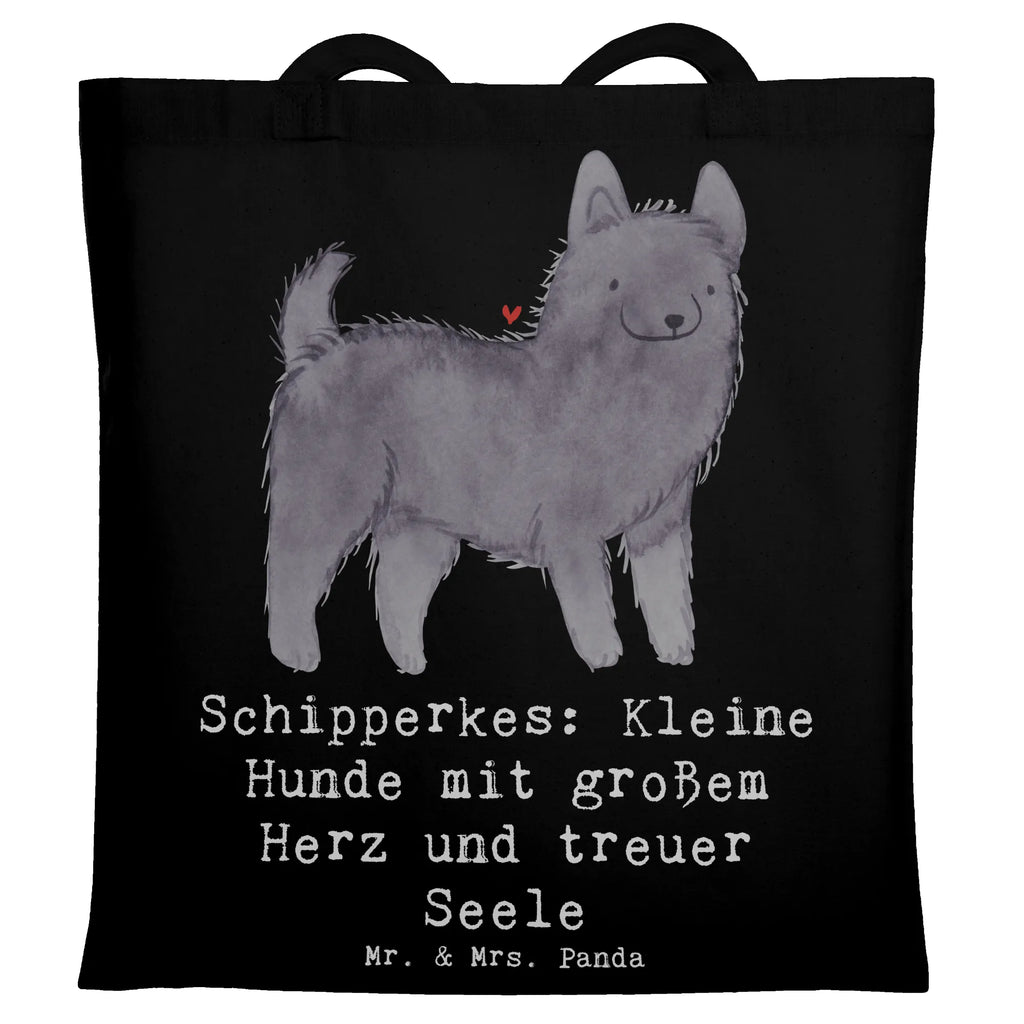 Tragetasche Schipperkes Herz Jutebeutel, Stofftasche, Jutetasche, Shopper, Beuteltasche, Einkaufstüte, Einkaufstasche, Strandtasche, Tragetasche, Badetasche, Laptoptasche, Umhängetasche, Tasche, Stoffbeutel, Beutel, Schultertasche, Hund, Hunderasse, Rassehund, Hundebesitzer, Geschenk, Tierfreund, Schenken, Welpe