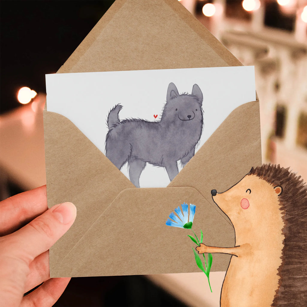 Deluxe Karte Schipperkes Herz Geburtstagskarte, Einladungskarte, Grußkarte, Klappkarte, Glückwunschkarte, Hochwertige Grußkarte, Karte, Hochwertige Klappkarte, Hochzeitskarte, Hund, Hunderasse, Rassehund, Hundebesitzer, Geschenk, Tierfreund, Schenken, Welpe