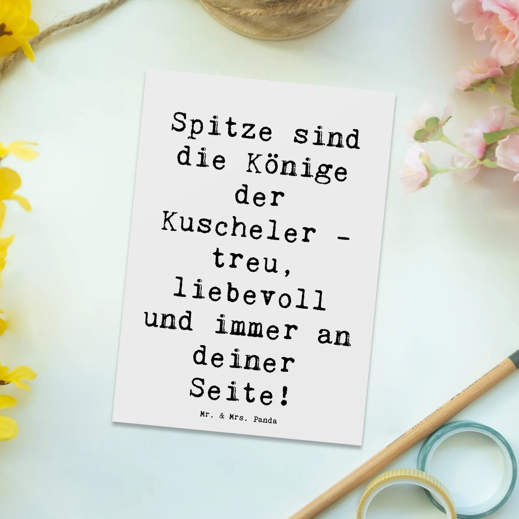 Postcard Saying Spitze sind die Könige der Kuscheler - treu, liebevoll und immer an deiner Seite! Karte, Geschenkkarte, Ansichtskarten, Einladungskarten Geburtstag, Einladungskarte, Ansichtskarte, Geburtstagskarte, Grußkarte, Dankeskarte, Einladung, Postkarte, Einladung Geburtstag, Hund, Hunderasse, Rassehund, Hundebesitzer, Geschenk, Tierfreund, Schenken, Welpe