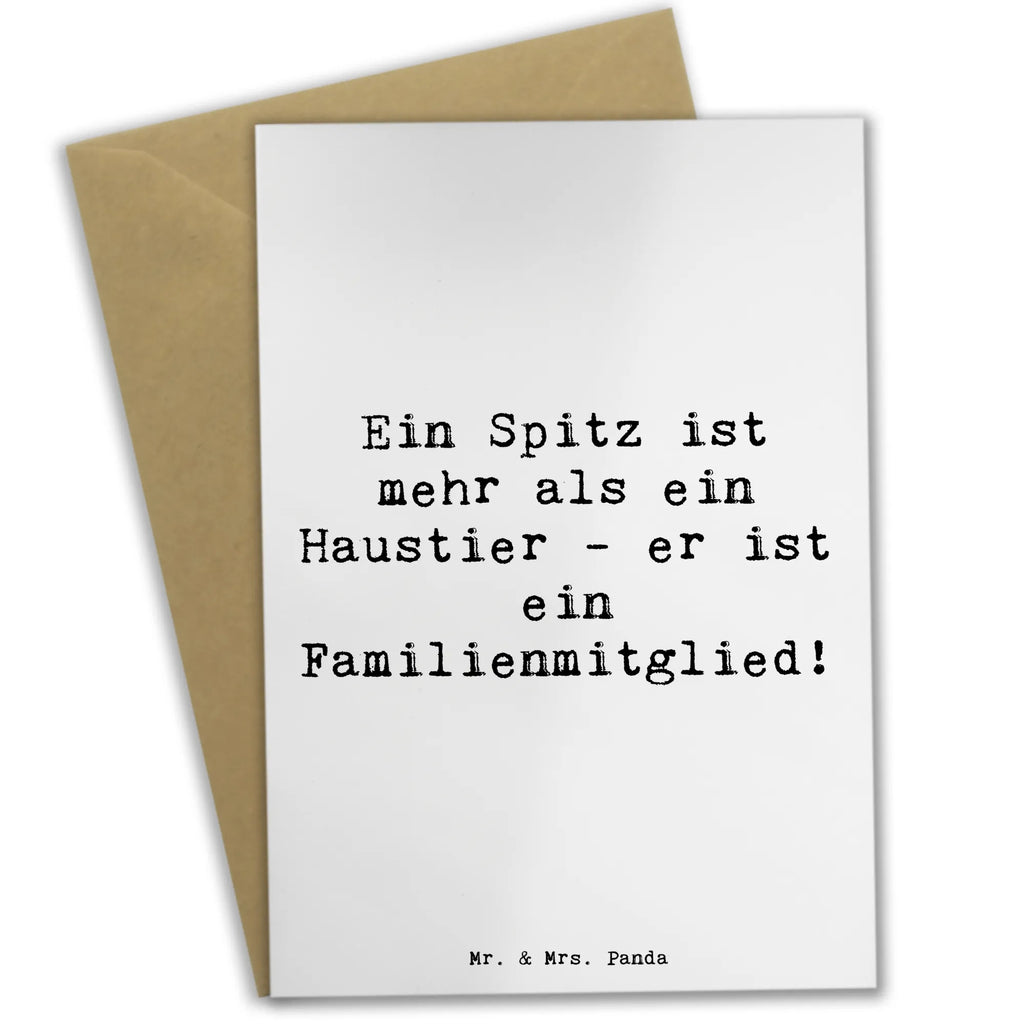 Greetings card Saying Ein Spitz ist mehr als ein Haustier - er ist ein Familienmitglied! Grußkarte, Geburtstagskarte, Einladungskarte, Klappkarte, Ansichtskarten, Karte, Hochzeitskarte, Glückwunschkarte, Hund, Hunderasse, Rassehund, Hundebesitzer, Geschenk, Tierfreund, Schenken, Welpe