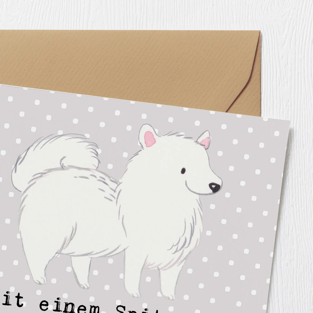 Deluxe Karte Freudiger Spitz Karte, Hochwertige Grußkarte, Geburtstagskarte, Hochzeitskarte, Einladungskarte, Klappkarte, Glückwunschkarte, Grußkarte, Hochwertige Klappkarte, Hund, Hunderasse, Rassehund, Hundebesitzer, Geschenk, Tierfreund, Schenken, Welpe
