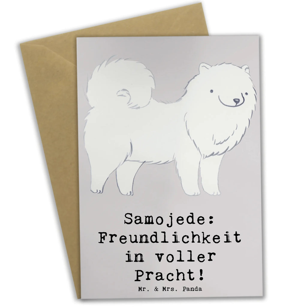 Grußkarte Samojede Freundlichkeit Ansichtskarten, Hochzeitskarte, Geburtstagskarte, Grußkarte, Glückwunschkarte, Klappkarte, Karte, Einladungskarte, Hund, Hunderasse, Rassehund, Hundebesitzer, Geschenk, Tierfreund, Schenken, Welpe