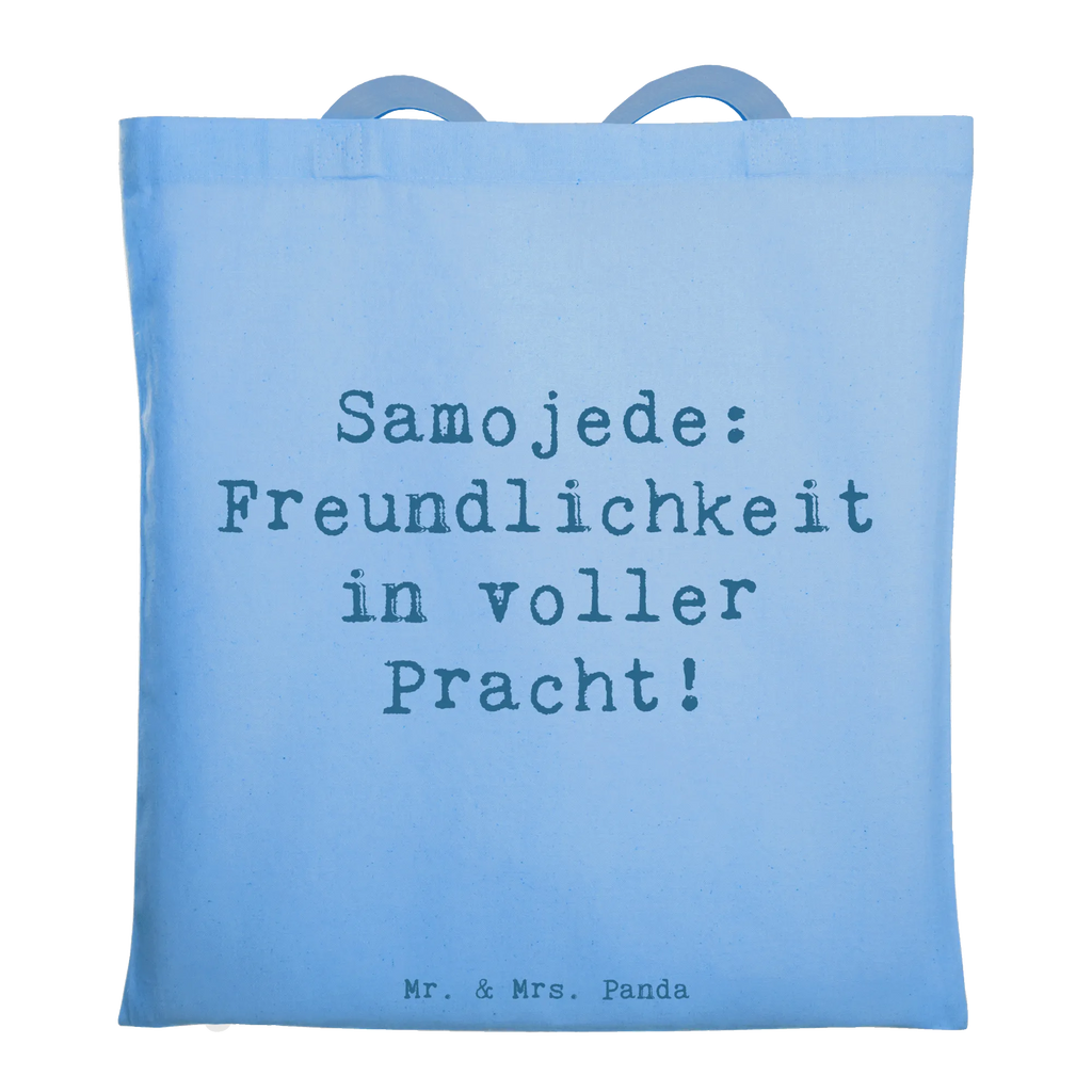 Tote bag Saying Samojede: Freundlichkeit in voller Pracht! Beuteltasche, Shopper, Schultertasche, Einkaufstüte, Laptoptasche, Stoffbeutel, Tragetasche, Umhängetasche, Badetasche, Einkaufstasche, Stofftasche, Jutetasche, Jutebeutel, Tasche, Strandtasche, Beutel, Hund, Hunderasse, Rassehund, Hundebesitzer, Geschenk, Tierfreund, Schenken, Welpe