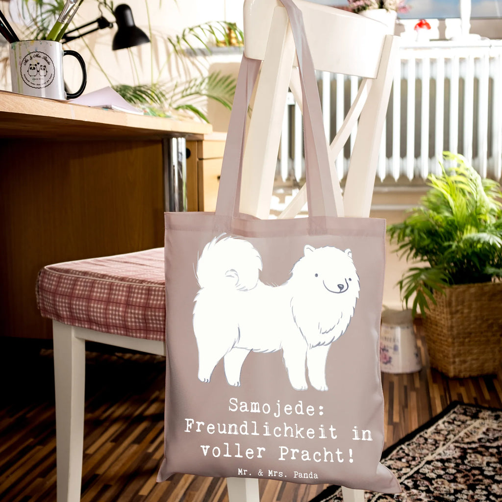 Tote bag Samojede: Freundlichkeit in voller Pracht! Schultertasche, Shopper, Umhängetasche, Einkaufstüte, Jutetasche, Stoffbeutel, Badetasche, Strandtasche, Tragetasche, Beuteltasche, Tasche, Jutebeutel, Beutel, Laptoptasche, Stofftasche, Einkaufstasche, Hund, Hunderasse, Rassehund, Hundebesitzer, Geschenk, Tierfreund, Schenken, Welpe